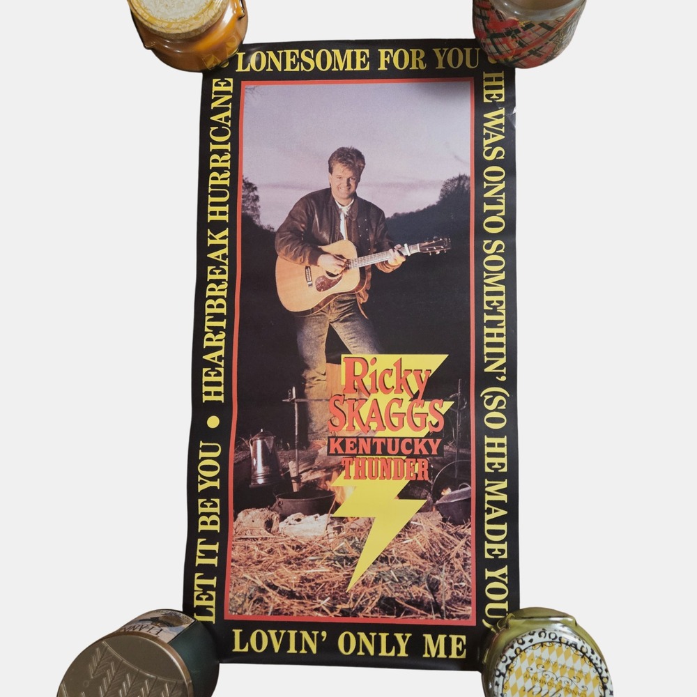 Ricky Skaggs Kentucky Thunder 12x23 Vintage 1989 Original CBS Album Promo Poster